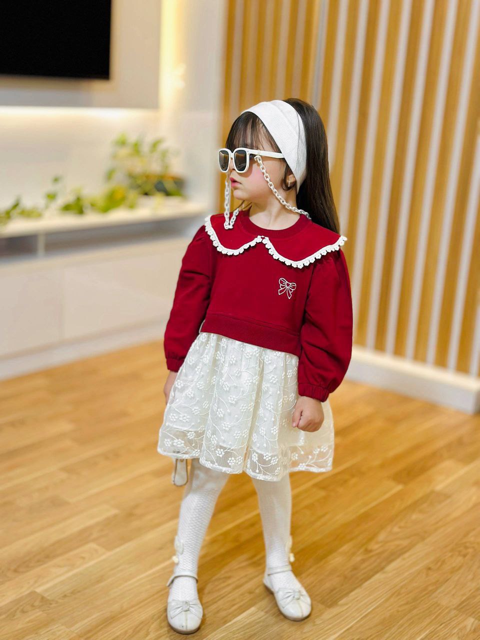 پیراهن دورس دونخ صددرصد پنبه و دانتل درجه یک